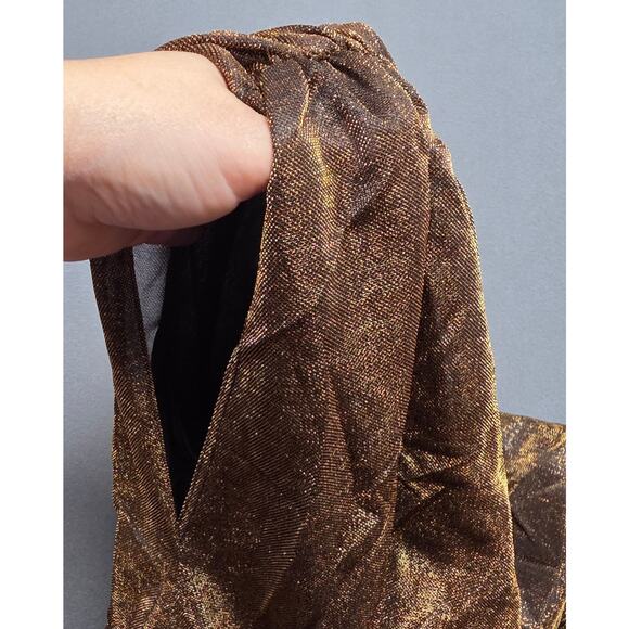 Jessica London Womens Size 16 Cocktail Dress Metallic Gold Knee Length Stretch - Picture 4 of 9